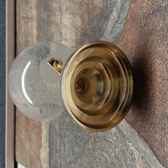 Heavy Glass Or Crystal Globe Paperweight On Gold Colored Metal Axis - Picture 7 of 7